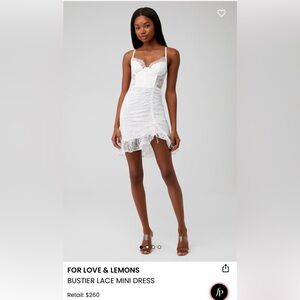 For Love & Lemons White Bustier Lace Mini Dress